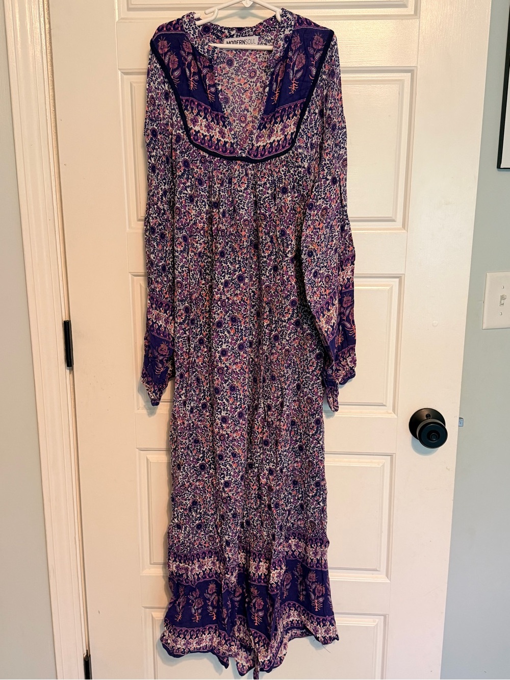 Modern Soul Purple Floral Boho Maxi Dress